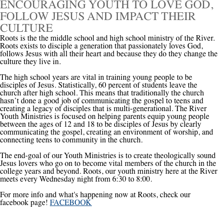 ENCOURAGING YOUTH TO LOVE GOD,